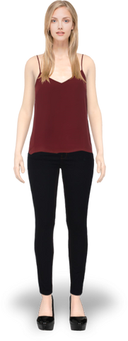 WOVEN CAMI BURGUNDY