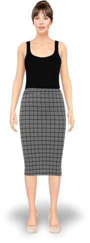 MINI CHECK PENCIL SKIRT
