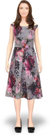 FLORAL PRINTED PROM DRESS