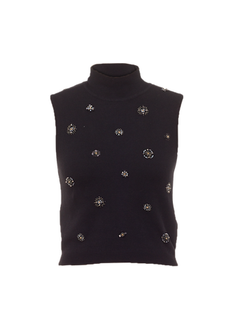 EMBELLISHED KNITTED VEST TOP