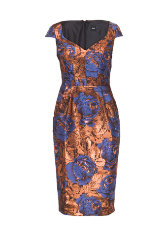 FOILED JACQUARD DRESS