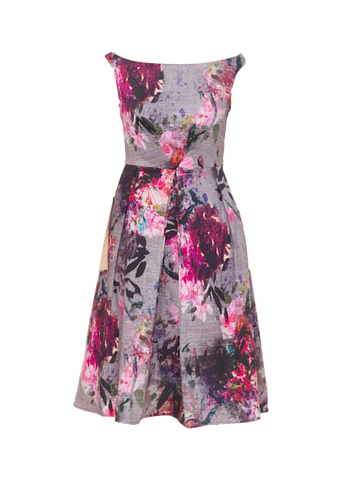 FLORAL PRINTED PROM DRESS