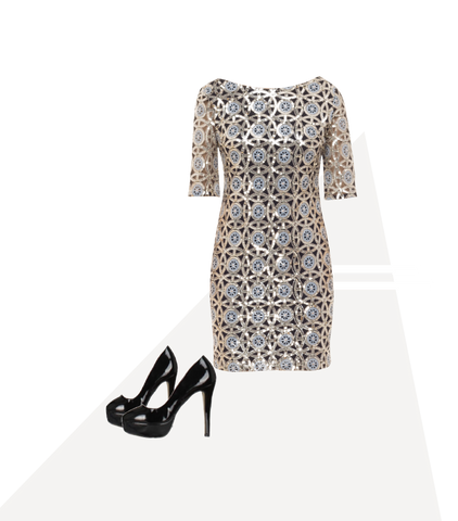 METALLIC PARTY DRESS